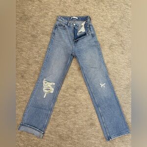 Zara: Light Wash Straight Leg Jeans, Size: 25